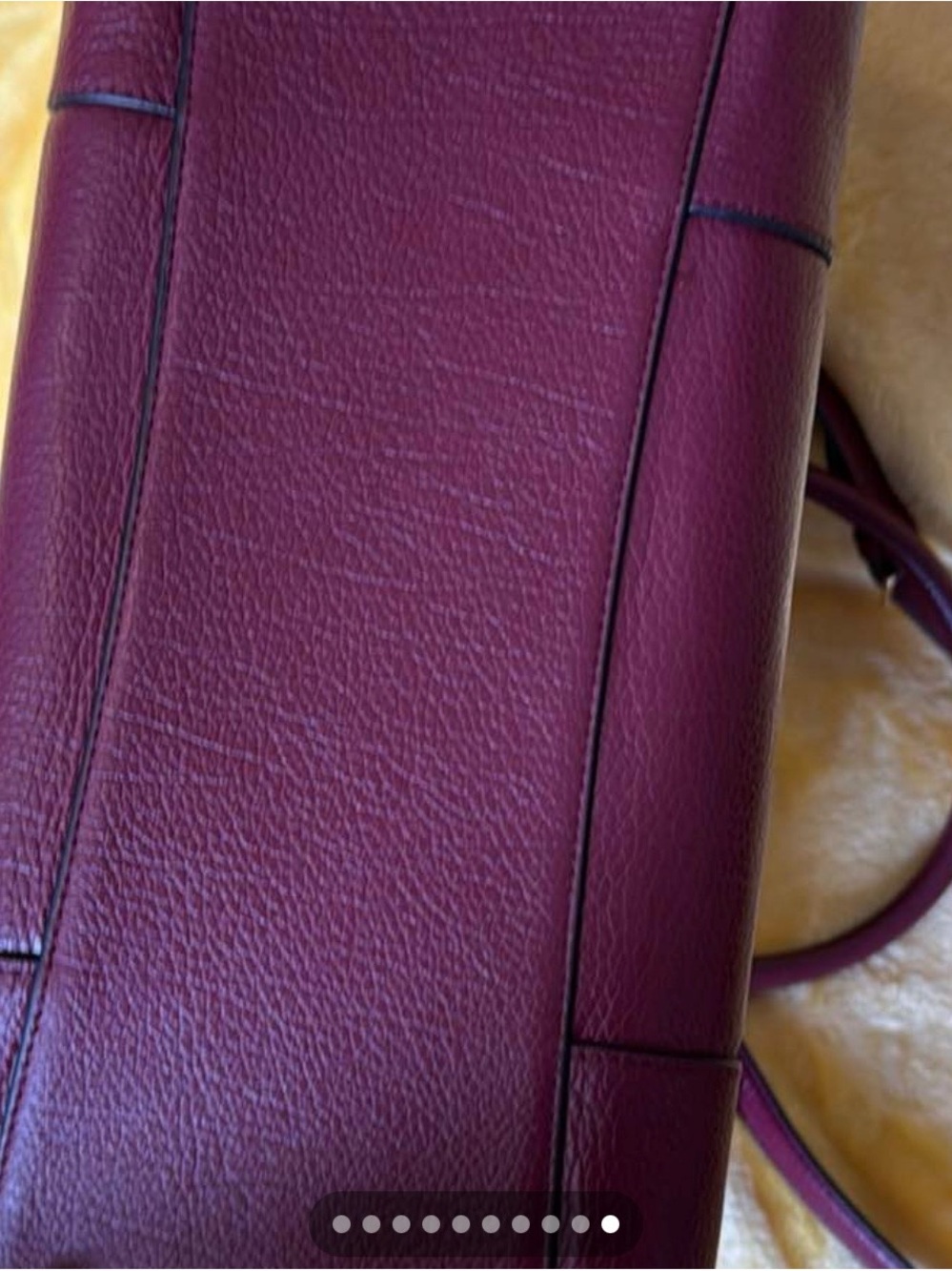 COACH Mercer 35 Pebbled Leather Satchel in burgundy. Like new - Picture 9 of 9